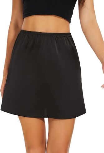 MANCYFIT Womens Half Slip for Under Dresses Satin Slip Skirt Mini Underskirt in Saudi Arabia