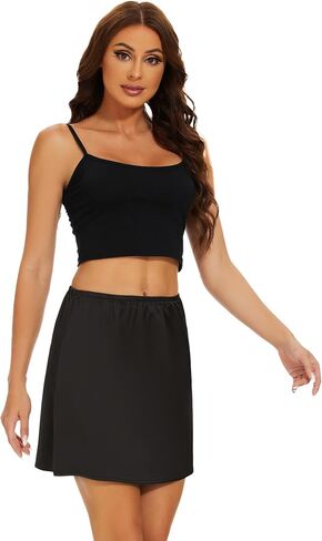 MANCYFIT Womens Half Slip for Under Dresses Satin Slip Skirt Mini Underskirt in Saudi Arabia