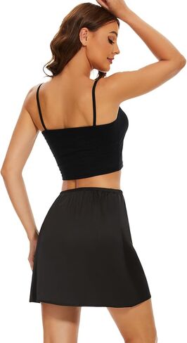 MANCYFIT Womens Half Slip for Under Dresses Satin Slip Skirt Mini Underskirt in Saudi Arabia