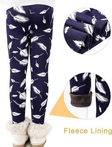 سراويل Auranso للفتيات الشتوية السميكة والمبطنة بالصوف الدافئ من 2 إلى 10 سنوات in Kuwait