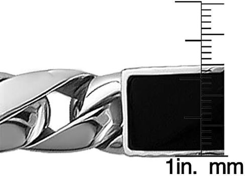 Men's Stainless Steel Bracelet with Black Onyx, 8.5" in Saudi Arabia
