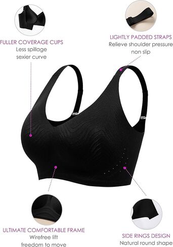 حمالات صدر نسائية ناعمة من Xcutting للنساء تغطية كاملة بدون سلك داخلي حمالات صدر مريحة للاستخدام اليومي ومبطنة بدون خياطة in Kuwait