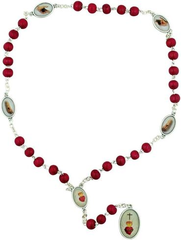 Venerare Chaplet of The 5 Wounds | Comes with Prayer Card | Beautiful Red Beads | Christian Devotional | Great Catholic Gift for First Holy Communion and Confirmation | Made in Italy in Saudi Arabia