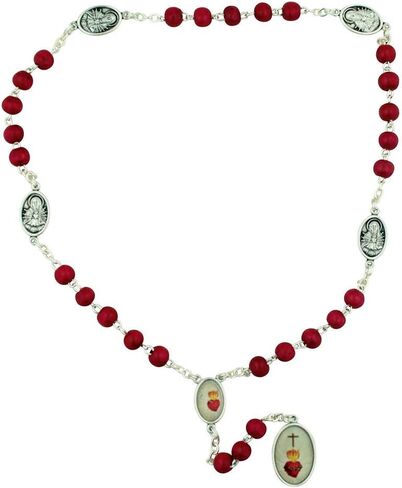 Venerare Chaplet of The 5 Wounds | Comes with Prayer Card | Beautiful Red Beads | Christian Devotional | Great Catholic Gift for First Holy Communion and Confirmation | Made in Italy in Saudi Arabia