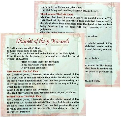 Venerare Chaplet of The 5 Wounds | Comes with Prayer Card | Beautiful Red Beads | Christian Devotional | Great Catholic Gift for First Holy Communion and Confirmation | Made in Italy in Saudi Arabia