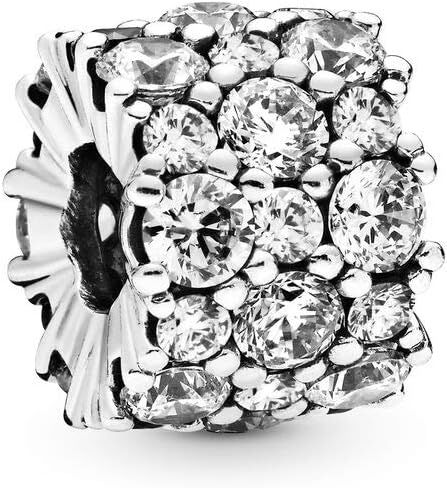 PANDORA Clear Sparkle Charm - Compatible Moments Bracelets - Jewelry for Women - Gift for Women in Your Life - Made with Sterling Silver & Cubic Zirconia in Saudi Arabia