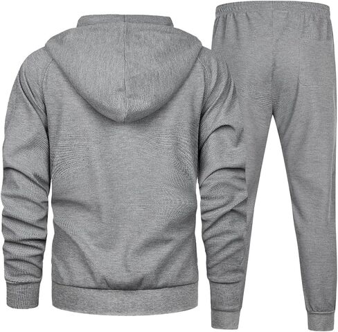 DUOFIER بدلة رياضية للرجال طقم مكون من قطعتين بدلة رياضية بغطاء للرأس بلون سادة in Kuwait