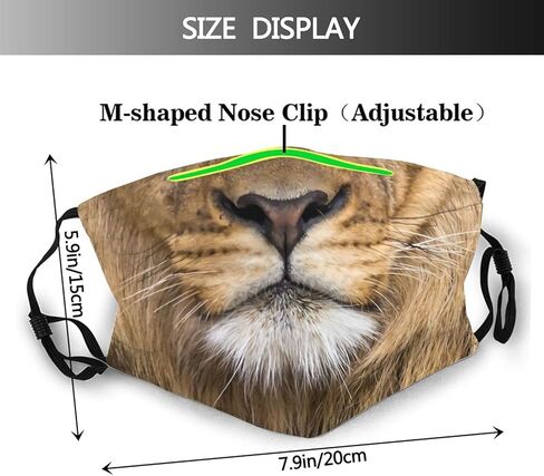 كمامة وجه بتصميم اسد رائع مع مرشحين، كمامات وجه حيوانات قابلة للغسل واعادة الاستخدام للرجال والنساء in Kuwait