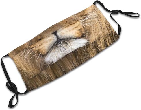 كمامة وجه بتصميم اسد رائع مع مرشحين، كمامات وجه حيوانات قابلة للغسل واعادة الاستخدام للرجال والنساء in Kuwait