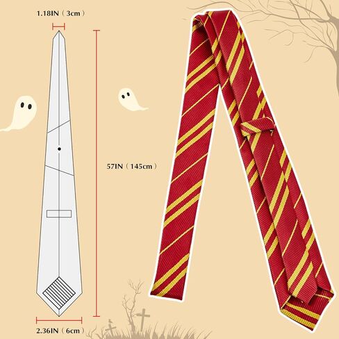 American Trends Halloween Cosplay Tie Magic Wizard School Neck Tie for Themed Party Birthday Christmas Ties for Men Necktie in Saudi Arabia