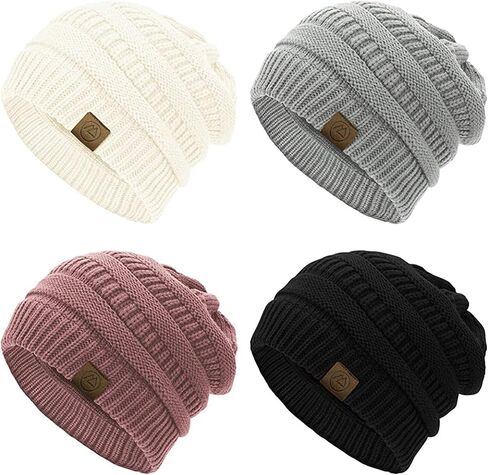 Zando Beanies النساء قبعة شتوية دافئة للنساء سميكة لينة قبعة قبعات متماسكة للنساء قبعة مترهل قبعة الشتاء للنساء in Kuwait