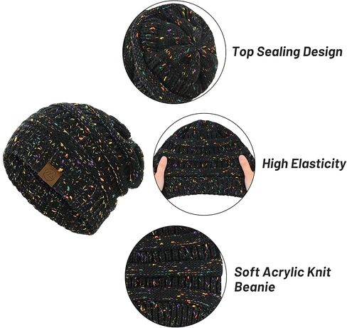 Zando Beanies النساء قبعة شتوية دافئة للنساء سميكة لينة قبعة قبعات متماسكة للنساء قبعة مترهل قبعة الشتاء للنساء in Kuwait