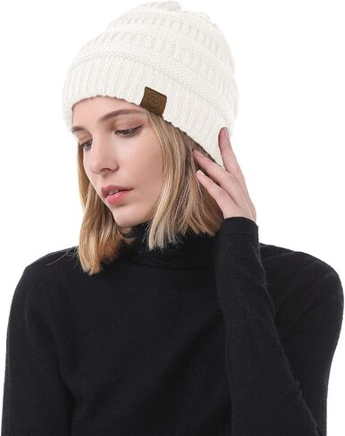 Zando Beanies النساء قبعة شتوية دافئة للنساء سميكة لينة قبعة قبعات متماسكة للنساء قبعة مترهل قبعة الشتاء للنساء in Kuwait