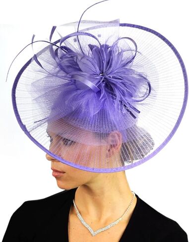 قبعة CC Cocktail Fashion Sinamay Fascinator من الريش والزهور in Saudi Arabia