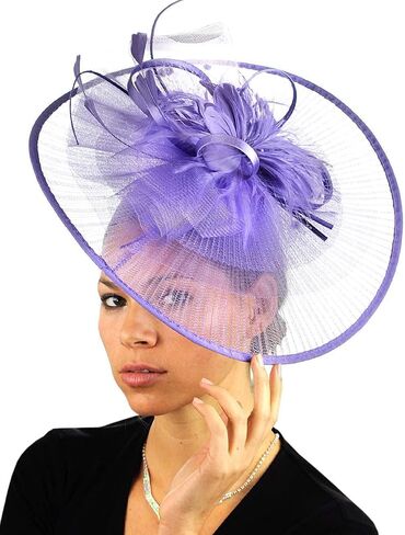 قبعة CC Cocktail Fashion Sinamay Fascinator من الريش والزهور in Saudi Arabia