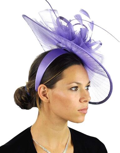 قبعة CC Cocktail Fashion Sinamay Fascinator من الريش والزهور in Saudi Arabia