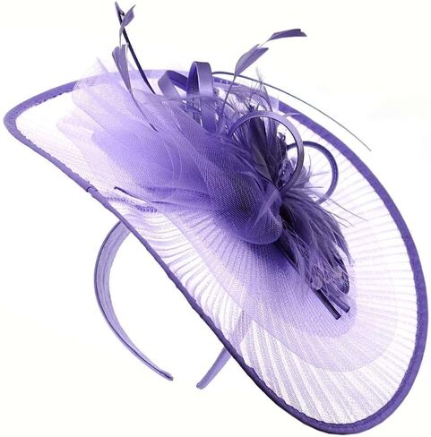 قبعة CC Cocktail Fashion Sinamay Fascinator من الريش والزهور in Saudi Arabia
