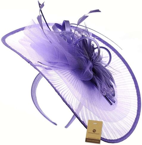 قبعة CC Cocktail Fashion Sinamay Fascinator من الريش والزهور in Saudi Arabia