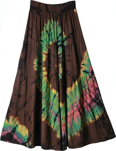 ATM Tie Dye Comfort Maxi Long Skirt Bohemian Elastic Waist Handmade Plus Size in Saudi Arabia