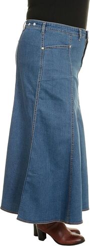 Ice Cool Ladies Long Flared Stonewash Stretch Denim Skirt - Sizes 4 to 26, in 30" & 35" in Saudi Arabia