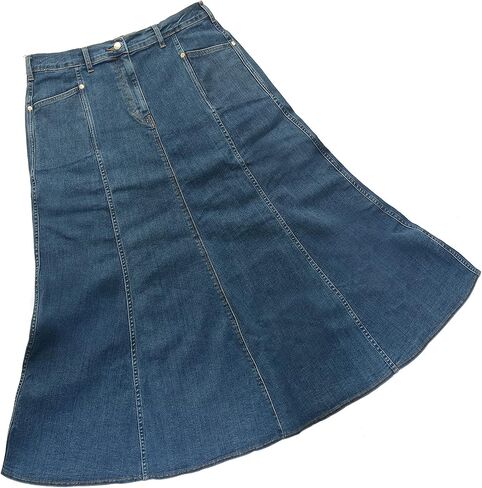 Ice Cool Ladies Long Flared Stonewash Stretch Denim Skirt - Sizes 4 to 26, in 30" & 35" in Saudi Arabia