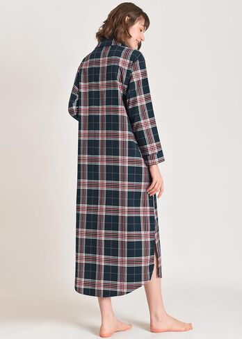 Latuza Women's Flannel Nightgown with Pockets Long Sleeves Full Length in Kuwait