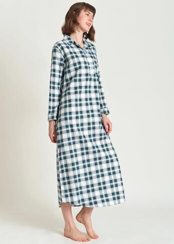 Latuza Women's Flannel Nightgown with Pockets Long Sleeves Full Length in Kuwait