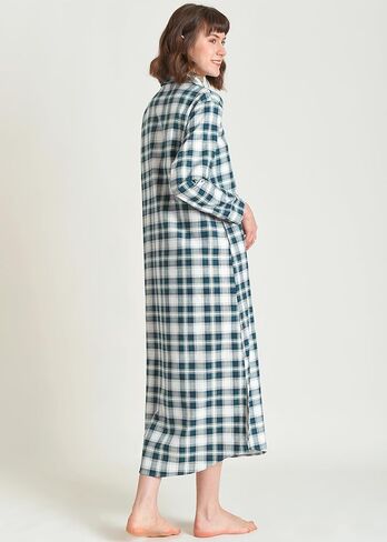 Latuza Women's Flannel Nightgown with Pockets Long Sleeves Full Length in Kuwait