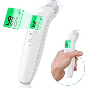 Digital Infrared Forehead Thermometer with Fever Alert - No Touch Adult & Baby Thermometer for Fever Colds & Flu - Non-Contact Body Temperature Gun with Memory Function for Infant Kid Newborn & Family in Saudi Arabia
