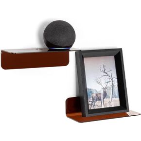 OAPRIRE White Floating Shelves Wall Mounted Set of 2 - Easily Expand Wall Space - Acrylic Hanging Shelves for Bedroom, Gaming Room, Living Room, Bathroom, Office with Cable Clips in Kuwait