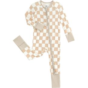 SUZEL Baby Bamboo Viscose Pajamas - Infant Boys Girls Footless Zippy Pjs Sleep 'N Play Clothes - Toddler One Piece Romper