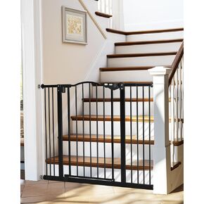 InnoTruth Baby Gate for Stairs and Doorways 29"- 39.6", Extra 36" Tall Dog Gate No Drill Wall Protected, 45cm Wide Walk Thru Auto Close Metal Child Gate, Easy to Install and One-Hand Opening, White in Kuwait