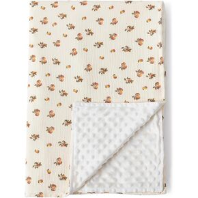 Kloovete Cute Cozy Baby Blankets for Unisex Boys Girls, Boho Muslin Cotton and Plush Minky Nursery Blankets, Double Layer Bed Throws for Baby Crib, Rainbow, 30x40 inches (Rainbow) in Kuwait