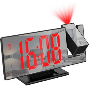 ساعة منبه رقمية باضاءة LED مقاس 7.8 انش مع جهاز عرض قابل للدوران 180 درجة وخاصية الغفوة وسطوع قابل للتعديل من لوفيكوبر in Kuwait