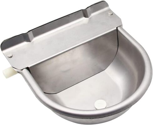 ابلاي فول بي وعاء مياه اوتوماتيكي من الستانلس ستيل مع صمام عائم للماشية والخنازير والاغنام والحيوانات الاليفة مع سدادة تصريف in Kuwait