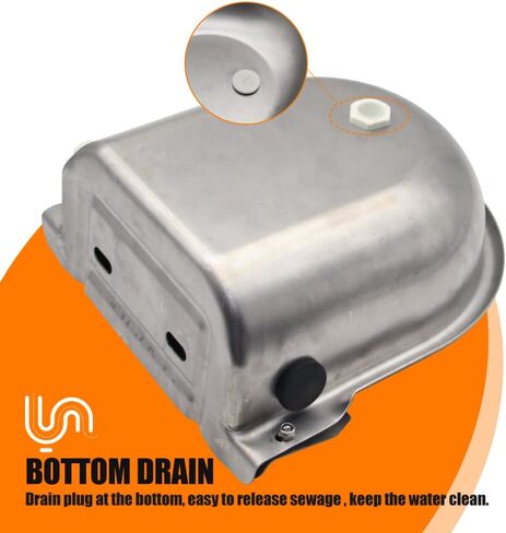 ابلاي فول بي وعاء مياه اوتوماتيكي من الستانلس ستيل مع صمام عائم للماشية والخنازير والاغنام والحيوانات الاليفة مع سدادة تصريف in Kuwait