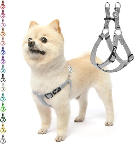 PUPTECK No Pull Dog Harness Soft Adjustable Basic Nylon Step in Puppy Vest Outdoor Walking with ID Tag X-Small in Kuwait
