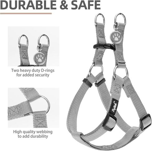 PUPTECK No Pull Dog Harness Soft Adjustable Basic Nylon Step in Puppy Vest Outdoor Walking with ID Tag X-Small in Kuwait