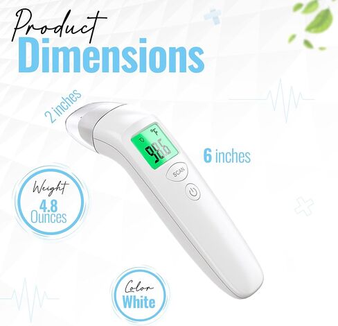 Digital Infrared Forehead Thermometer with Fever Alert - No Touch Adult & Baby Thermometer for Fever Colds & Flu - Non-Contact Body Temperature Gun with Memory Function for Infant Kid Newborn & Family in Saudi Arabia
