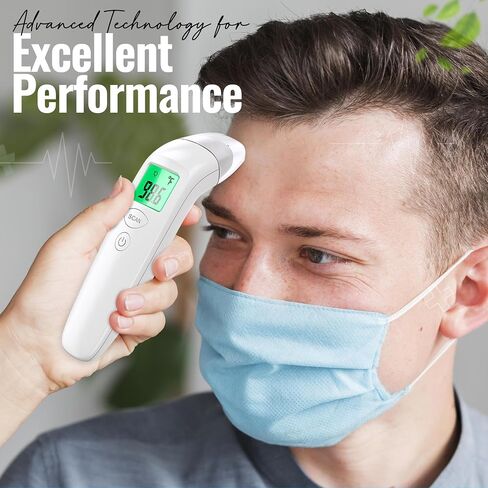Digital Infrared Forehead Thermometer with Fever Alert - No Touch Adult & Baby Thermometer for Fever Colds & Flu - Non-Contact Body Temperature Gun with Memory Function for Infant Kid Newborn & Family in Saudi Arabia