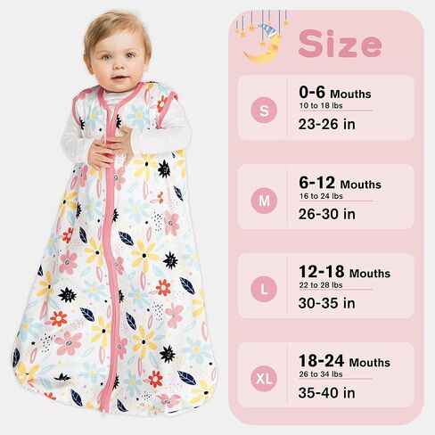 BSTOPPT 3 Pack Baby Sleep Sack 0-6 Months 100% Rayon Cotton Baby Sleeping Bag 2-Way Zipper Toddler Wearable Blankets Comfy Stretchy Lightweight TOG 0.3 （Heart&Pink&Floral） in Saudi Arabia