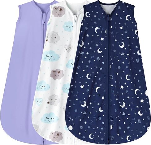 BSTOPPT 3 Pack Baby Sleep Sack 0-6 Months 100% Rayon Cotton Baby Sleeping Bag 2-Way Zipper Toddler Wearable Blankets Comfy Stretchy Lightweight TOG 0.3 （Heart&Pink&Floral） in Saudi Arabia