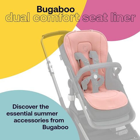 Bugaboo Dual Comfort Seat Liner Fully Reversible to Regulate Body Temperature, Compatible with All Bugaboo Strollers-Morning Pink in Kuwait
