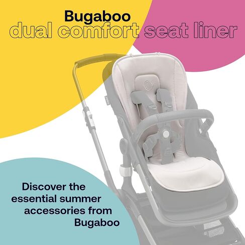 Bugaboo Dual Comfort Seat Liner Fully Reversible to Regulate Body Temperature, Compatible with All Bugaboo Strollers-Morning Pink in Kuwait