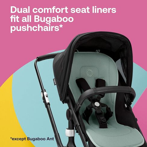Bugaboo Dual Comfort Seat Liner Fully Reversible to Regulate Body Temperature, Compatible with All Bugaboo Strollers-Morning Pink in Kuwait