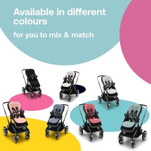 Bugaboo Dual Comfort Seat Liner Fully Reversible to Regulate Body Temperature, Compatible with All Bugaboo Strollers-Morning Pink in Kuwait