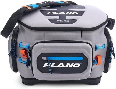 حقيبة ظهر لصيد الأسماك من بلانو أطلس 3700، مادة EVA رمادية، تتضمن 3 3750 صناديق أدوات StowAway للديدان والطعم والطعوم وقاعدة مقاومة للماء وغير قابلة للانزلاق in Kuwait