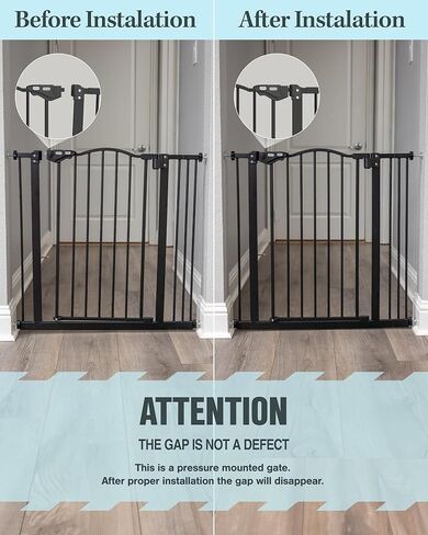 InnoTruth Baby Gate for Stairs and Doorways 29"- 39.6", Extra 36" Tall Dog Gate No Drill Wall Protected, 45cm Wide Walk Thru Auto Close Metal Child Gate, Easy to Install and One-Hand Opening, White in Kuwait