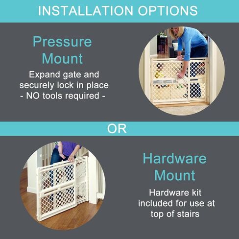 Toddleroo by North States - Supergate Ergo Baby Gate: Plastic Baby Gate for Stairs & Doorways - Adjustable Indoor Safety Gate - Made in USA - 26 to 42 Inches Wide - 26 Inches Tall - Sand in Kuwait