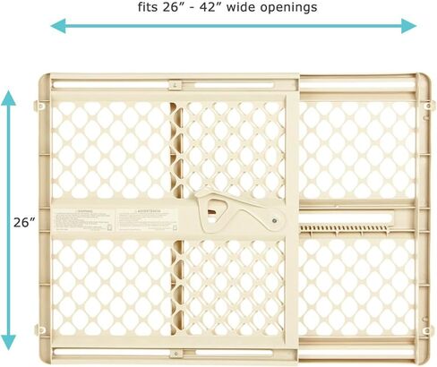 Toddleroo by North States - Supergate Ergo Baby Gate: Plastic Baby Gate for Stairs & Doorways - Adjustable Indoor Safety Gate - Made in USA - 26 to 42 Inches Wide - 26 Inches Tall - Sand in Kuwait